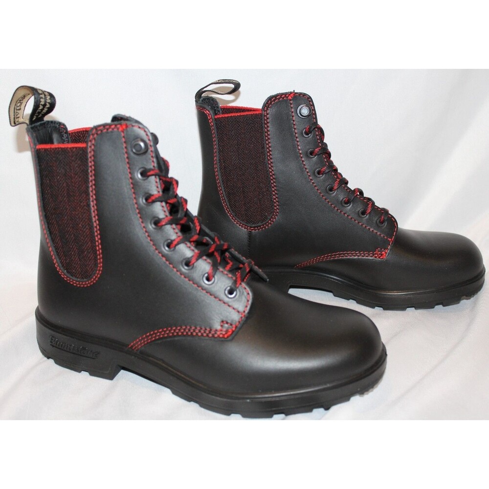 Blundstone Women's Leather Lace Up Gore Boots‎ 2325 BLACK RED NIB 7.5